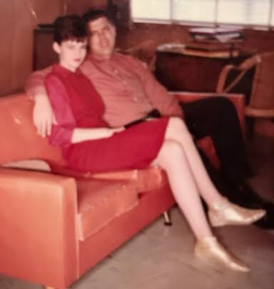 Phyllis in red dress